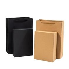 Quality Black Buff Ornament Kraft Jewelry Boxes 250gsm-1500gsm Ring Necklace Paper Box wholesale