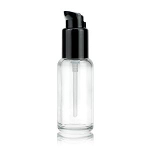 Quality 30 Ml Round Glass Cosmetic Liquid Foundation Bottle Perfect Glass Container For Women F129 wholesale