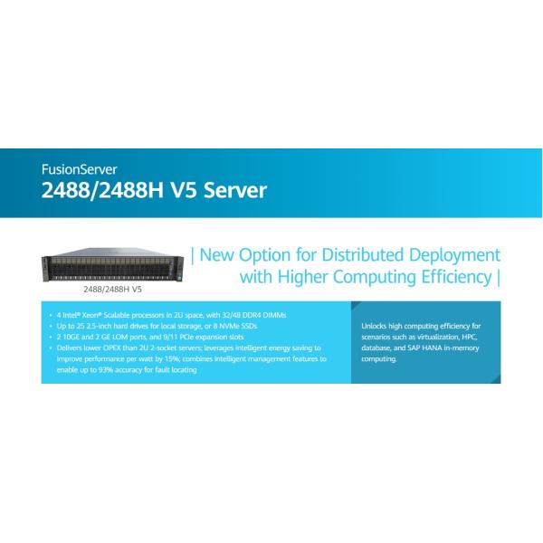 SAP HANA Huawei GPU Server FusionServer 2488H V5 2U Rack