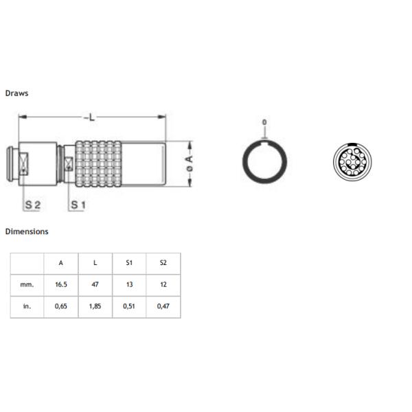 14 Pin Free Receptacle Push Pull Circular Connectors Lemo PHG socket PHG.2B.314.CLAD