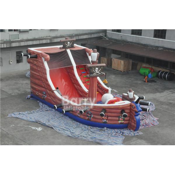 Attractive Commercial Inflatable Combo Pirate Ship , Bouncy Castle Slide With Obstacle Course