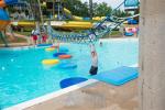 Water Park Lazy River And Swimming Pool Floating Bridge With Climbing Net