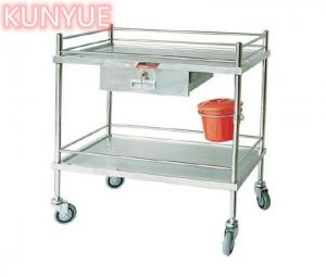 China Treatment Instrument Surgic Tool Medical Trolley Cart With One Drawers Stainless Steel on sale