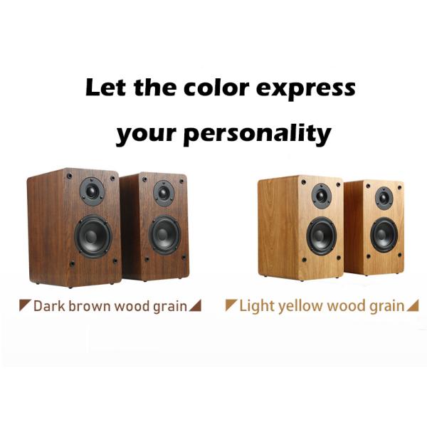 Multimedia Wood Bookshelf Speakers , Wireless Mini Hifi Bluetooth Speakers