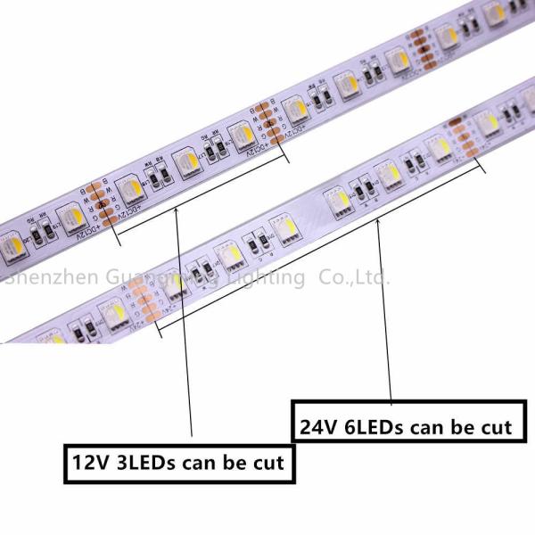 DC 12/24V 5050 Rgbw Rigid LED Strip Lights Remote Control 3 Years Warranty