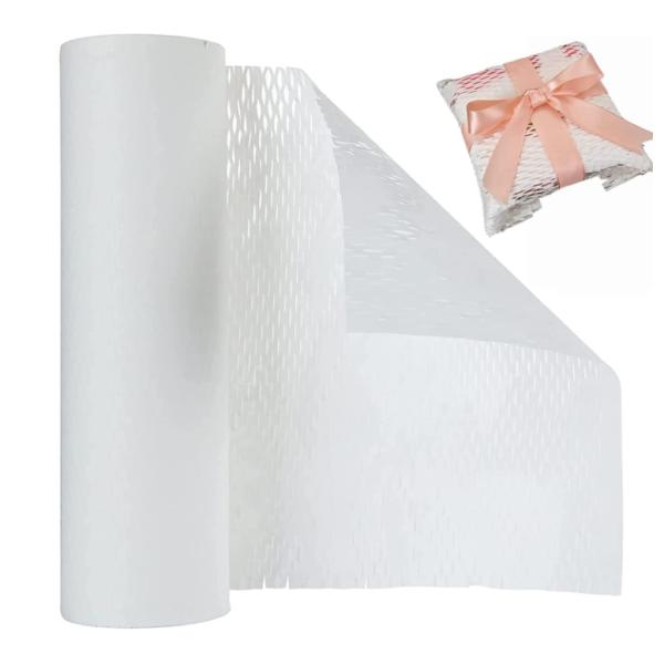 Custom Size Honeycomb Wrapping Paper Pure Wood Wrapping Paper Rolls White