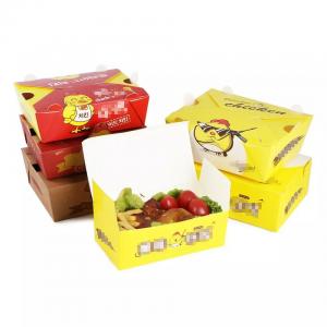 China Snack Fries Fried Takeaway Lunch Custom Paper Box Disposable Greaseproof Pe Coating on sale