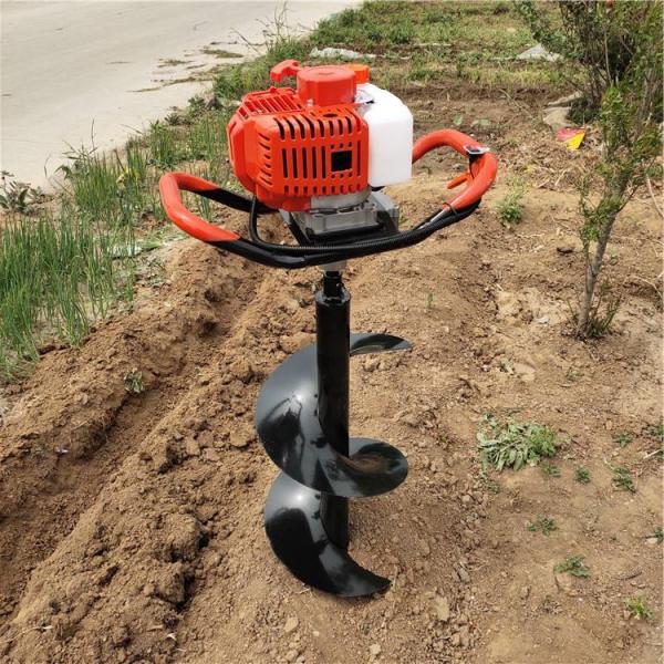 Portable Gasoline Earth Auger 51.7cc 1.45KW Drill Bit Recoil Start