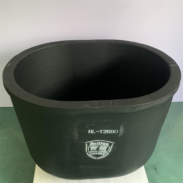 High Temperature Heating Oval Crucible Black For Non Ferrous Metal Melting
