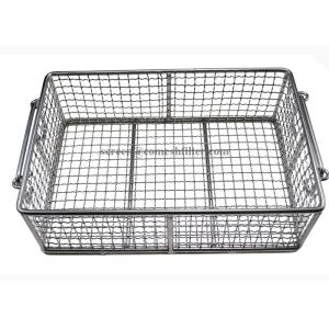 Healthy Rectangle Polished Metal Wire Basket With Movable Handles