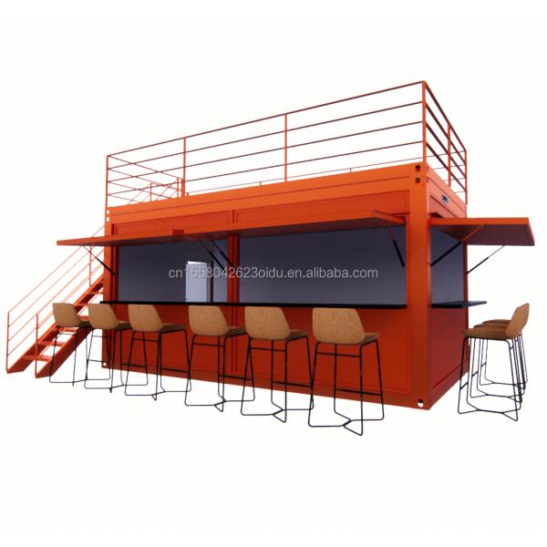 20ft Custom Flat Packaging Quick Installation Wooden Container Prefabricated House Garden Bar with Galvanized Steel Square Tubes