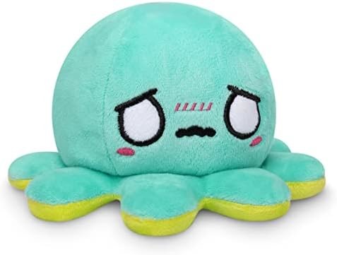 TeeTurtle - The Original Reversible Octopus Plushie - Love + Hate - Cute Sensory Fidget Stuffed Animals That Show Your