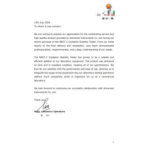 Advanced Instruments Co.,Limited Certifications