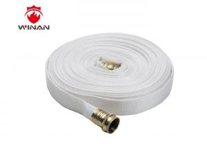 China PVC Lining White red Fire Hydrant Hose Reel Single Jacket Fire Hose Customized on sale