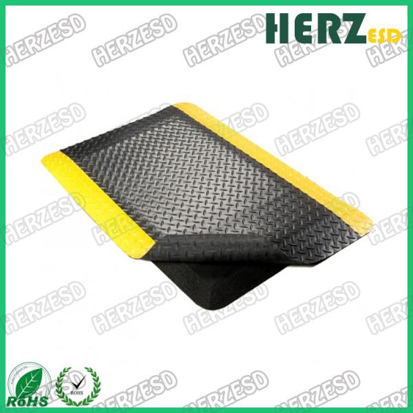 Yellow / Black Anti Fatigue Mats Industrial 3 Layers Structure Customized Size