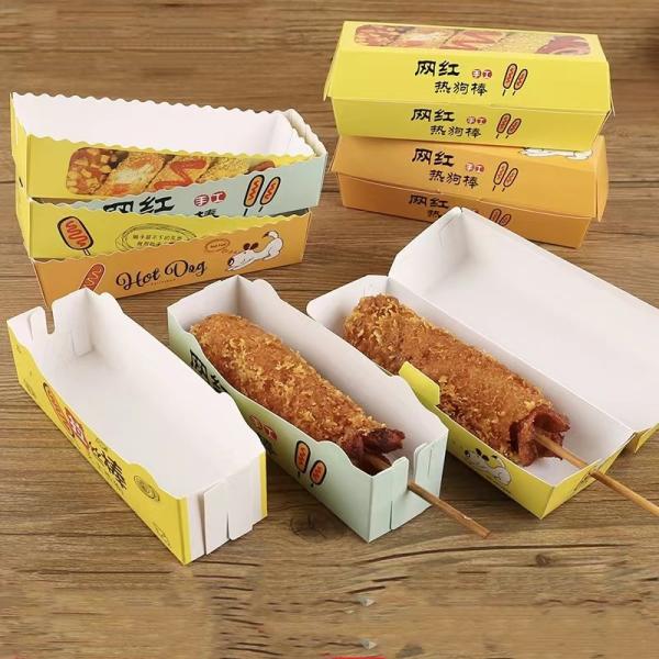 Eco Friendly Custom Hot Dog Boxes Food Paperboard Folders Box Factory