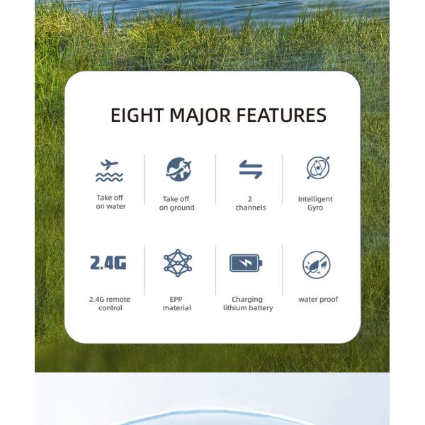 Rc Hydroplane Plane Toys Jet Fixed Wing 2.4g Remote Control Glider Foam Airplane Model Rc Plane for 8-13 Years Old