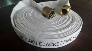 China Ul 1.5 Inch Single Jacket Fire Hose , Fire Extinguisher Hose Pipe With Nst Brass Coupling on sale
