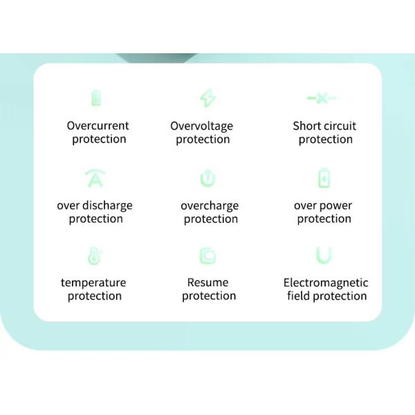 10000mah Portable Power Bank with Over-discharging Protection and Built-in Cables