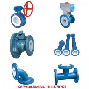 Quality PFTE Lined Ball valve Butterfly valve check valve  stop valve Fluorine lined pipe fittings for Acid Chemical Tank wholesale