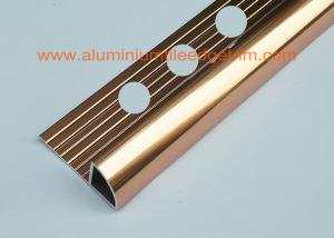 Quality External Corner Aluminum Tile Trim Profiles 10mm Bright Brass Polished Coppper Color wholesale