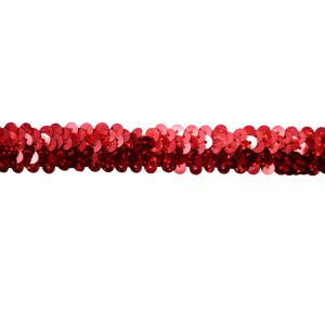 China GZ003 OEKO Red Beaded Stretch Sequin Ribbon Trim on sale