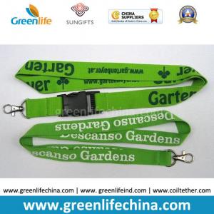 Quality Green breakaway woven-in lanyard with heavy duty hook, printed lanyards wholesale