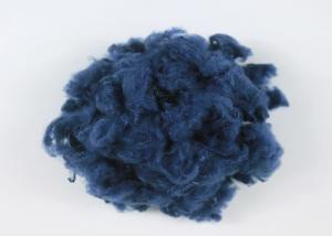 China Indigo - Blue Colored Recycled Polyester Staple Fiber Abrasion - Resistant 3D*32MM on sale