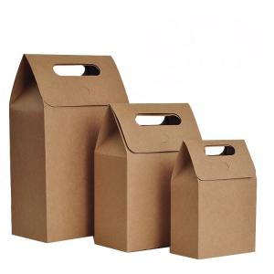 Quality Die Cut Personalized Brown Paper Bags High Tear Resistance Windowed Handle wholesale