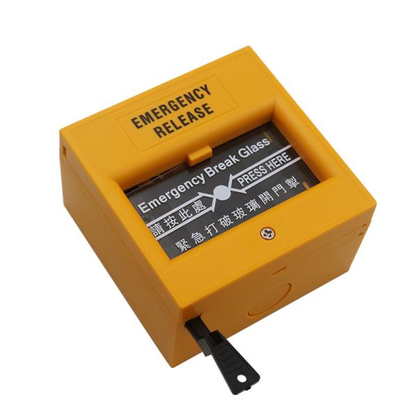 Yellow Call Point Emergency Break Glass Unit , Waterproof Manual Call Point English Version