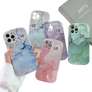 Quality Marble Watercolor Lens Protection Soft IMD Case For iPhone 13 Max wholesale