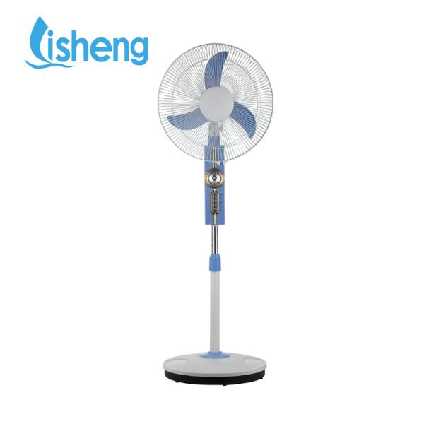 Rechargeable Adjustable Floor Fan With Led Light For Indoor And Outdoor