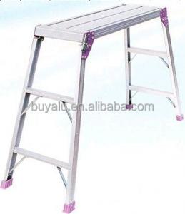 Quality Clear Anodized 1 Aluminum Step Ladder 50Kg Max Load Aluminum Platform Ladder wholesale