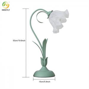 Quality E27 Green Flower Glass Table Lamp Ceramic Lamp Holder wholesale