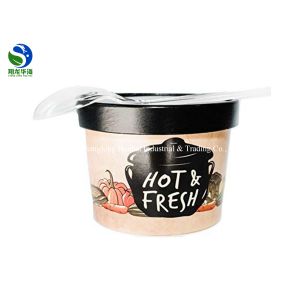 China Biodegradable Kraft Paper Disposable Salad Soup Bowls with Lid on sale