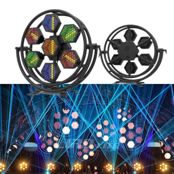 LED Pixel Control 7*100w RGB DMX Portman Lights LED Retro Strobe Flash Hexagon