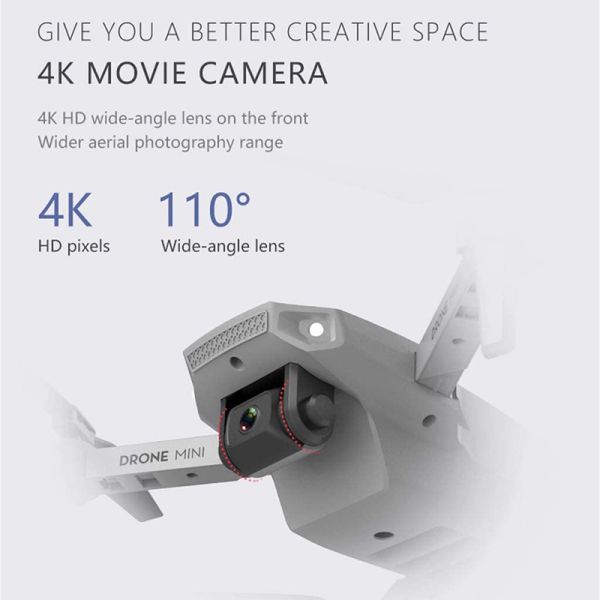 E88 110° 600mAh 4 Channel Foldable RC Quadcopter