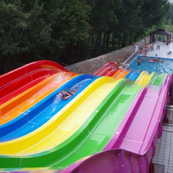 Customizable Rainbow Pool Slide Adult Water Slide Anti Static