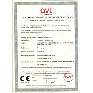 ANPING MOLONGGANG SPOT WELDING EQUIPMENT COMPANY LIMITED Certifications