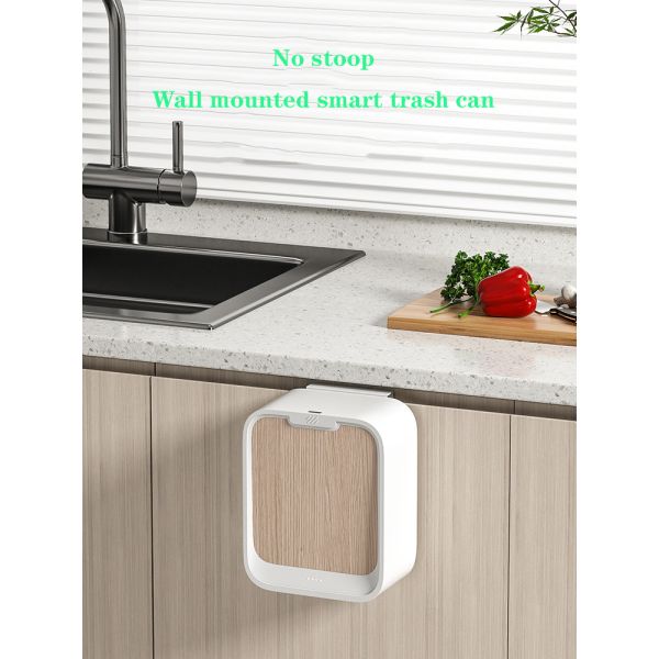Electric Mini Smart Waste Bin Rectangle Rubbish Can Self Sealing Hanging Garbage Can Trash Garbage Basket Plastic Bins with Lid