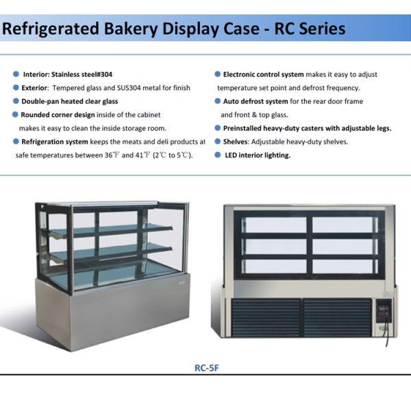Air cooling curved glass bakery display cabinet with CE/ETL