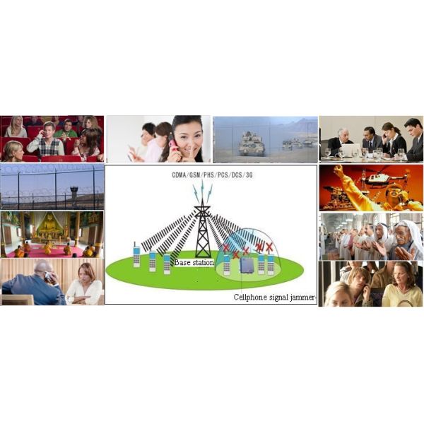 Small Cellular 8 Band WiFi UHF VHF GPS Signal Blocker Cell Phone Jammer