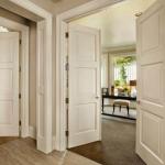 PVC MDF Interior Wood Composite Door Natural Wood Veneer Right / Left Opening