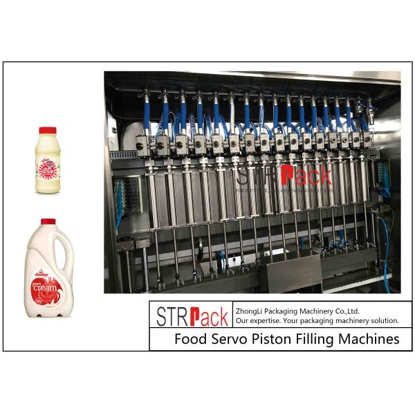 Fresh Cream Piston Volumetric Bottle Liquid Filling Machine Automatic 8 Heads