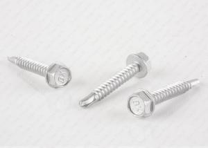 China Ss Stainless Steel Wafer Head Self Drilling Screws Hex Drive With Rubber Washer on sale