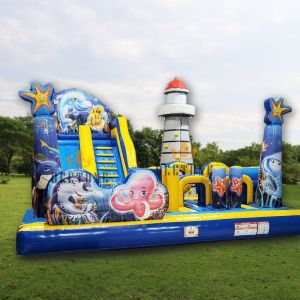 Commercial Sea Theme Playground Inflatable Combo Game bouce slide climbing