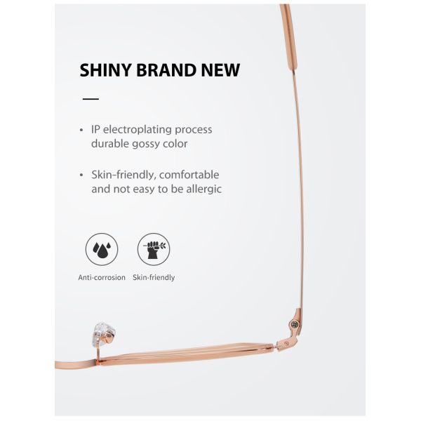 Computer Acetate Reading Glasses Titanium Square Prescription