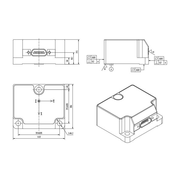 Speed Data Update MEMS Gyroscope Sensor 5000g Shock Resistance -55~+85(°C) Storage Temp