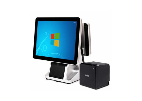 Cheap WIFI Touch Screen POS Terminal , POS Touch Screen Computer Clean Cut Metallic Design for sale