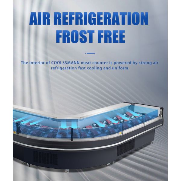 Deluex Self Service Counter Fresh Meat Cooler Display Refrigerator